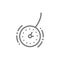 Vector clock for hypnosis, pendulum line icon.