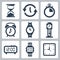 Vector clocks icons set