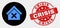 Vector Closed House Icon and Grunge Crisis Seal