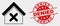 Vector Closed House Icon and Grunge Denied Stamp Seal