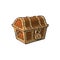 Vector closed locked wooden treasure chest