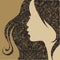 Vector Closeup decorative vintage grunge woman