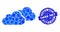 Vector Clouds Composition of Dots with Rubber Dark Net Stamp
