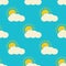 Vector clouds weather seamless pattern