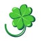 Vector clover logo.  Image of a four-leaf clover, symbol of luck.