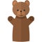 Vector clubfoot bear hand puppet doll for theatre show