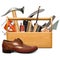 Vector Cobbler Toolbox with Brown Shoe