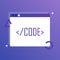 Vector Code Editor Icon, web design, coding. Modern vector illustration