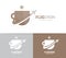 Vector of coffee and airplane logo combination. Drink and travel symbol or icon. Unique cup and flight logotype design