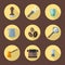 Vector coffee barista equipment icons