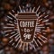 Vector Coffee To Go illustration on blurred unfocused background with coffee beans. Trendy Takeaway beverage