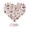 Vector coffeehouse cafe heart poster coffee cups