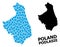 Vector Collage Map of Podlasie Province of Liquid Dews and Solid Map