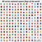 Vector collection of 208 national square flags of the world