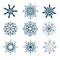 Vector collection of abstract snowflakes