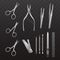 Vector collection of accessories for manicure and pedicure.