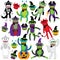 Vector Collection of Adorable Halloween Themed Sock Monkeys