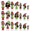 Vector Collection of African American Christmas or Holiday Style Stick Figures