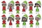 Vector Collection of African American Christmas or Holiday Style Stick Figures