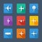 Vector collection airplane and gray. Set icons