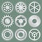 Vector collection of aluminum gear wheels