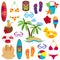 Vector Collection of Beach and Tropical Themed Images