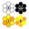 Vector collection of bee and honeycomb icons