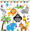 Vector Collection of Birthday Party Themed Jungle Animals