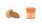 Vector collection of cartoon isolated almond. helthy nuts vegeterian food