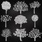 Vector Collection of Chalkboard Style Tree Silhouettes