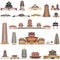 Vector collection of chinese pagodas and ancient temples and towers