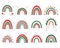 Vector collection for Christmas decoration with Christmas rainbows. Perfect for clothing prints, decorations, stickers, banners