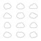 Vector Collection of Cloud Silhouettes, Outline Clouds, Graphic Art, Isolated Icons.