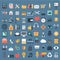 Vector collection of colorful flat business and finance icons.