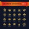 Vector collection of creative king, queen, princess, pope crowns