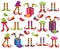 Vector Collection of Cute Christmas Holiday Elf Feet