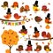 Vector Collection of Cute Thanksgiving and Autumn Birds