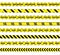 Vector Collection of Dengerous Ribbons, Cross Barrier Lines, Bright Yellow.