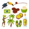 Vector collection of different brazilian symbols