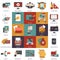 Vector collection of flat and colorful business, marketing, finance, education and technology concepts