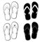 vector collection of flip flops icons