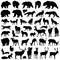 Vector collection forest wild animals silhouette