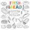 Vector collection of fresh bread. Hand drawn sketch style bakery