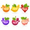 Vector collection of fresh stylized fruits and berries