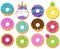 Vector Collection of Fun and Cute Donuts