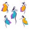 Vector collection of girls look like a bright flowers or butterfly wing dress for your logo