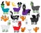 Vector Collection of Halloween Themed Llamas