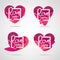 Vector collection of heart, and love logo, concept, labels and forms with Love You lettering