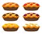 Vector collection of homemade fruit and berry pies