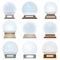 Vector collection of isolated snow globes